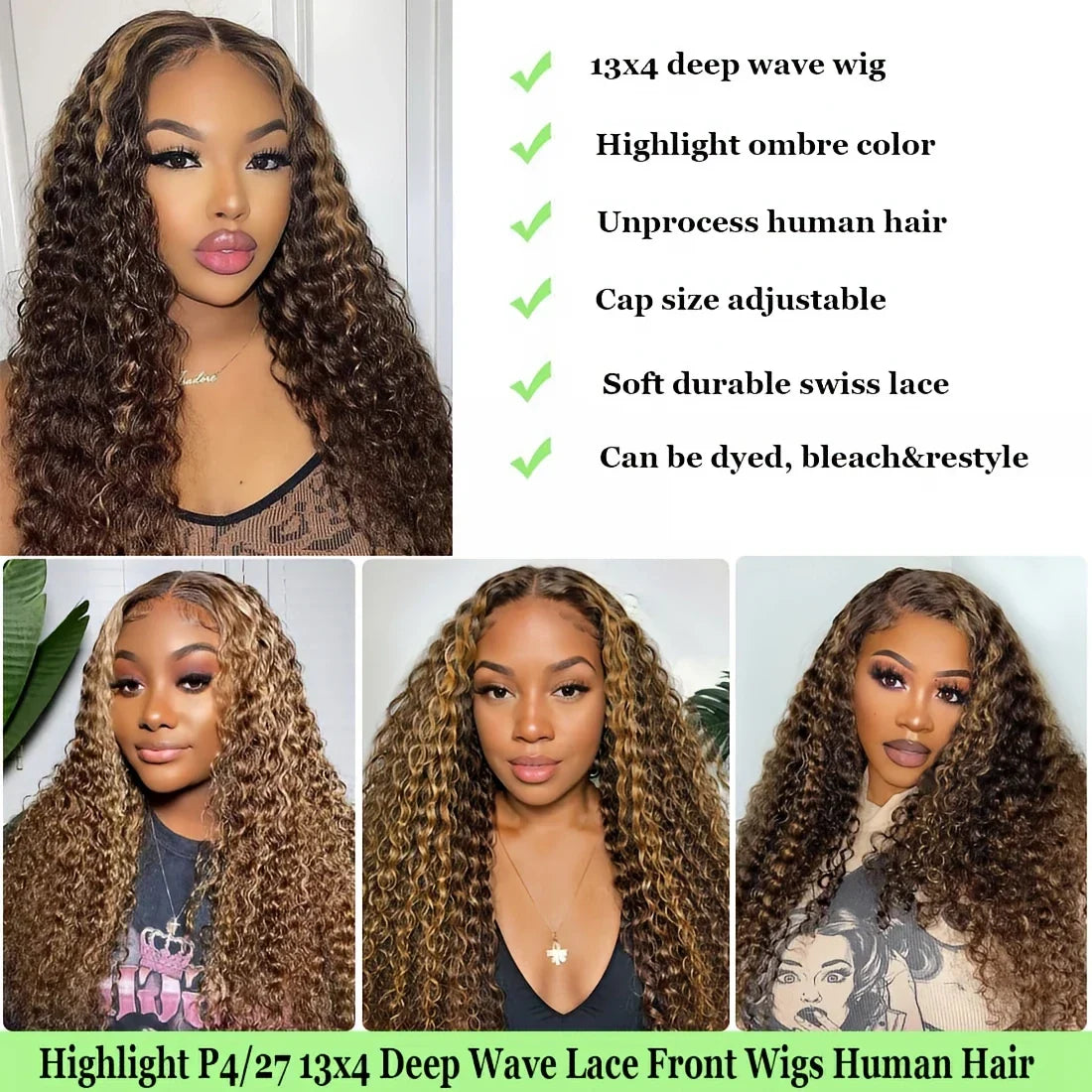 30 40 Inch Human Hair Lace Front Wigs 13x4/13X6 Hd P4/27 Honey Blonde Highlight Ombre Deep Wave Pre Plucked With Baby Hair Curly